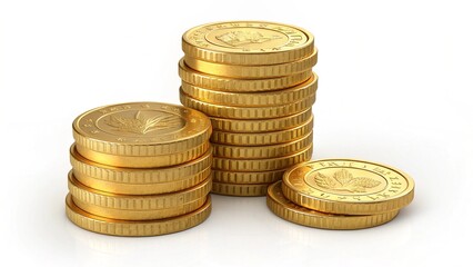 3d icon stack golden coins