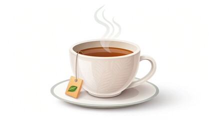 Obraz premium 3d Icon Steaming Cup Tea