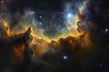 Fototapeta premium An image of a cosmic nebula with vibrant colors and stars