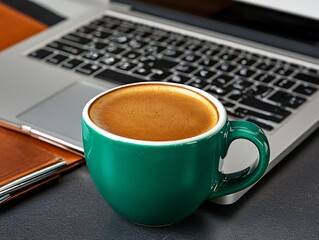 Espresso Coffee Laptop Workspace.