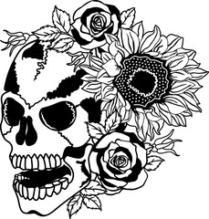 Floral Skull Vector