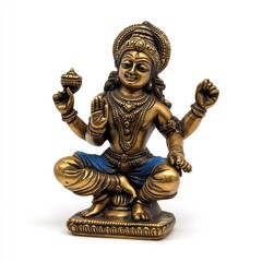 Fototapeta premium Bronze vishnu statue hindu artifact home decor artistic sculpture close-up cultural significance