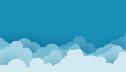 Blue Sky with Layered Cloud Illustration
