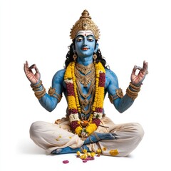 Obraz premium Hindu god vishnu studio shot isolated with soft light cultural art serenity close-up divine essence