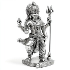 Obraz premium Metal idol of hindu god vishnu detailed craftsmanship spiritual art indoor display sharp features