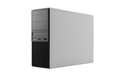 Desktop Computer Tower Isolated Against a Clean White Background for Creative Designs