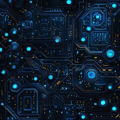 Futuristic Circuit Board Pattern