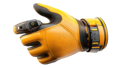 Bright yellow work gloves with enhanced grip and protection for construction, gardening, more