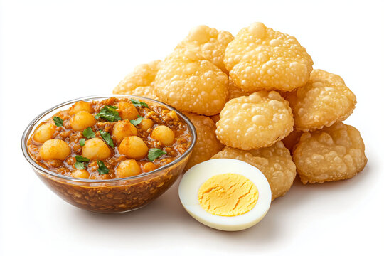 a bowl of food with a boiled egg next to it