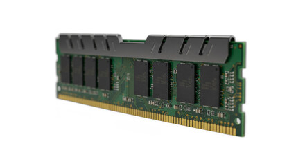 Isolated RAM Module Depicts Modern Computing Technology and Memory Upgrade
