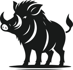 Wild boar animal silhouette vector