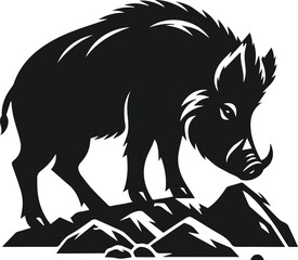 Wild boar animal silhouette vector