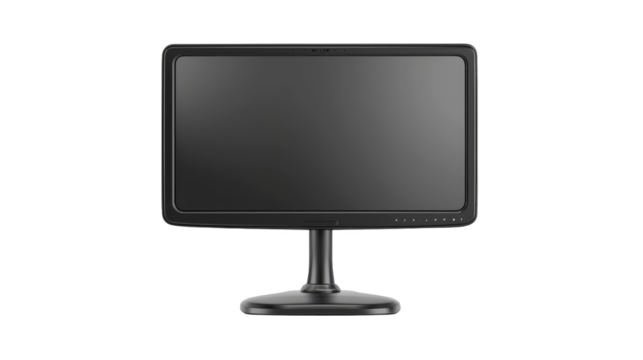 Sleek black monitor, a modern workspace essential for productivity and digital display