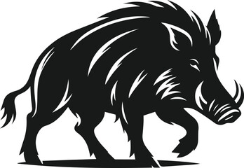 Wild boar animal silhouette vector