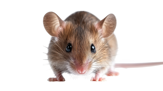 Sleek black mouse disappears into the shadows on a dark background, study in minimalist design