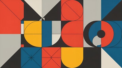 Fototapeta premium Abstract Geometric Design Bold Colors and Shapes for Modern Art Background
