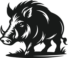 Wild boar animal silhouette vector
