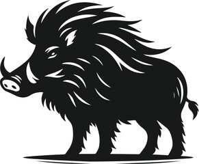 Wild boar animal silhouette vector