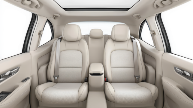 Versatile car interior, folded seats maximize cargo space and passenger configurations for adaptable travel