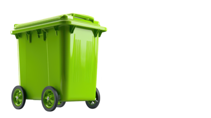 Green wheeled trash can for efficient waste disposal and urban sanitation management