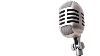 Highquality studio microphone, pristine audio capture for professional recording and broadcasting on a sleek black background