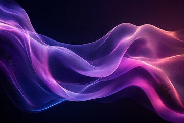Fototapeta premium Modern Purple Abstract Wave Background with Copy Space. Dynamic Blue-Purple Flow on a Dark Canvas with a Grainy, Vibrant Texture—Perfect for Banners, Posters, and Futuristic Designs.