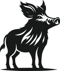 Wild boar animal silhouette vector