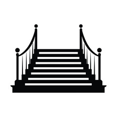 Stair vector black silhouette of simple minimal vector