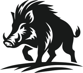Wild boar animal silhouette vector