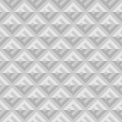 Gray geometric seamless pattern background with sharp corners and shadows. Light grey colors, tech square or rhombus shapes.