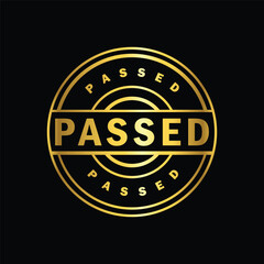 gold color passed rubber stamp, flat education label minimalist design for digital and print projects
 Graphic Design Icons Making a Huge Impact on Visual Aesthetics