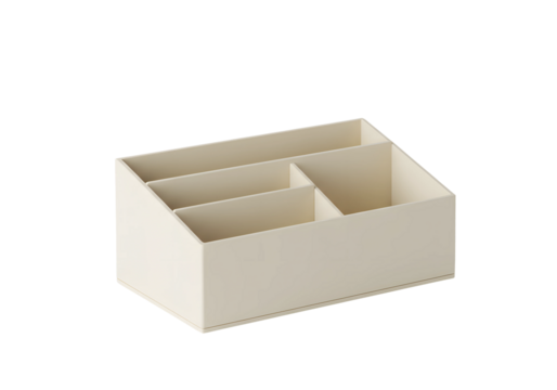 High-quality office stapler in neutral grey color, isolated on seamless white background, shadow-free high-resolution.