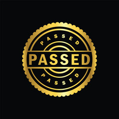 gold color passed rubber stamp, flat education label minimalist design for digital and print projects
 Graphic Design Icons Making a Huge Impact on Visual Aesthetics