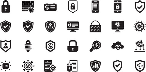 Comprehensive Security Icon Set Collection set vector design