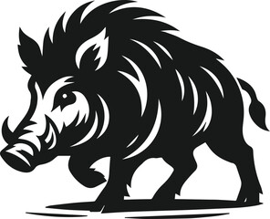 Wild boar animal silhouette vector