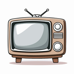Stary antyczny telewizor retro vintage ilustracja