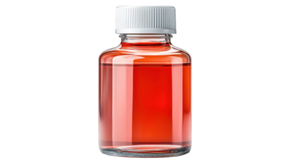 Isolated whitecapped bottle, a minimalist photography of liquid packaging against simple backdrop