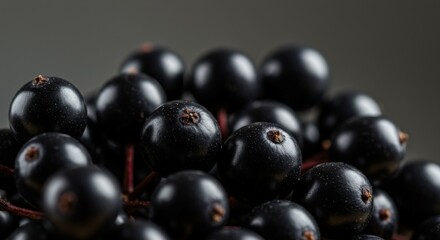 Close-up of Black Elderberries