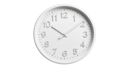 Timeless elegance, a pristine white clock face with classic number display for accurate timekeeping