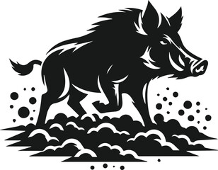 Wild boar animal silhouette vector