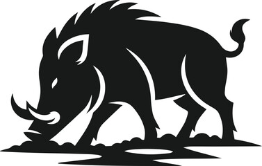 Wild boar animal silhouette vector
