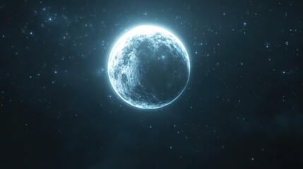 Obraz premium Full moon in a starlit night sky. Possible use Background image, astronomy poster, space wallpaper