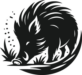 Wild boar animal silhouette vector