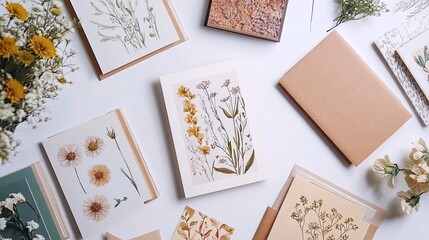 Botanical Illustrations and Craft Supplies for Creative Projects
