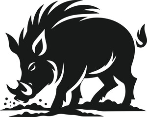 Wild boar animal silhouette vector