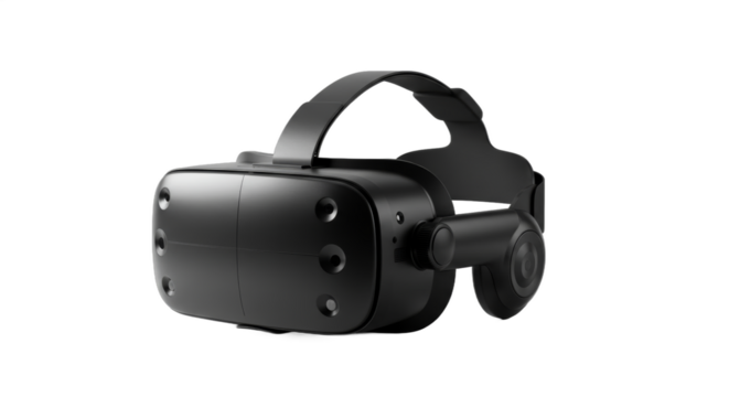 Sleek Virtual Reality Headset Displayed in Crisp Detail Against a White Backdrop
