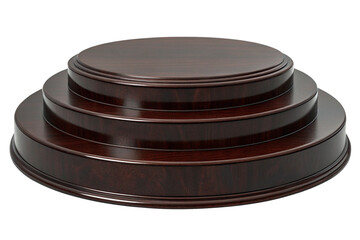 Threetiered Dark Brown Wooden Award Pedestal Display Stand