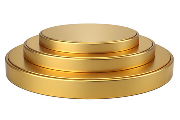 Three Tiered Golden Round Pedestal Display Stand for Awards or Products