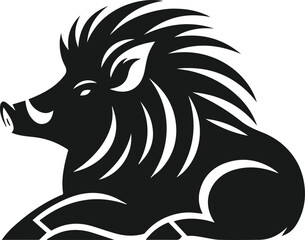 Wild boar animal silhouette vector