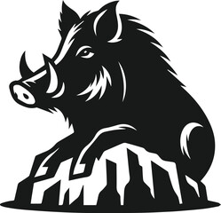 Wild boar animal silhouette vector